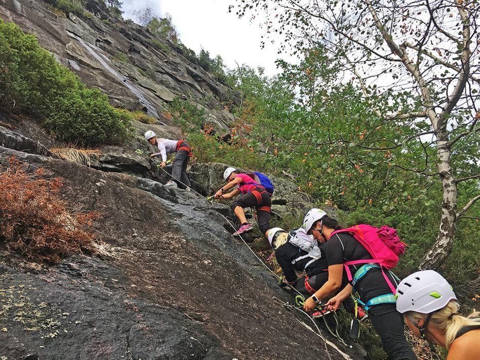 gruppe klatrer i Drangedal